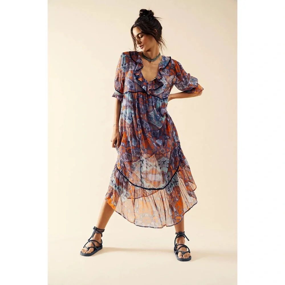 Free People Carmella Printed Maxi Dress